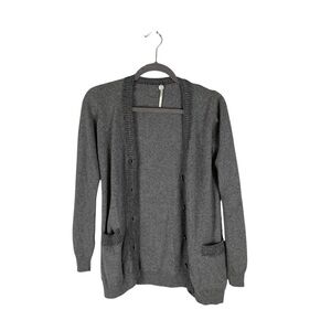 Margaret O'Leary 100% Cashmere Gray Open Front Cardigan Sweater XS